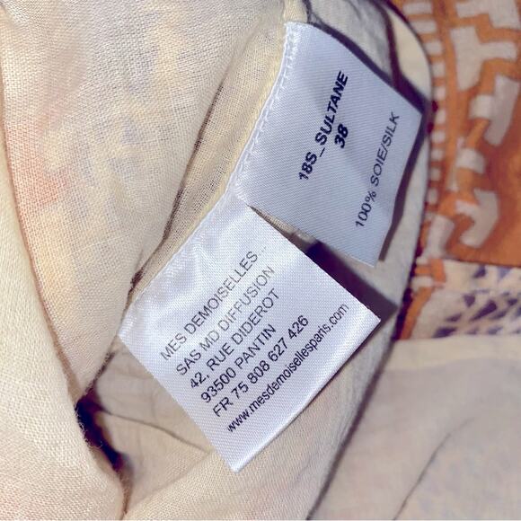 MES DEMOISELLES 100% Silk Sultane Blouse in Swahili Print FR 38 US 8 - Picture 8 of 11